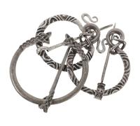 GAROZATION 3pcs Vintage Viking Brooches Set with Swirl Snake Woven Designs Medieval Cloak Scarf Pins for Women Retro Lapel Brooches Costume Accessories with Timeless Historical Elegance