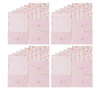 GAROZATION 4 Sets Letter Paper Envelope Kit Stationery Paper Set with Creative Patterns for Invitations and Unique Messages Stylish Design for Office Home School Use