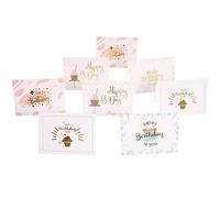 GAROZATION 40pcs Happy Birthday Cards Assorted Color Paper with Message Cards and Writing Feature, Simple Chic Style for Birthday Party Blessing and Greeting