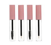 GAROZATION 4Pcs 10Ml Eyelash Cream Mascara Tubes and DIY Shadow Tip Liner Bottles with Pink Caps, Empty Pet Small Mascara Containers for Refillable Eye Makeup and Lip Gloss, Random Color