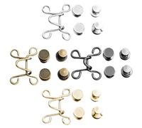 GAROZATION 4pcs Adjustable Metal Buttons for Pants and Skirts Waist Extender Replacement Buckles for Jeans Practical and Universal Design Simple Style for DIY Sewing