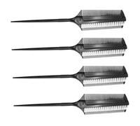 GAROZATION 4pcs Double Sided Comb Hair Dying Brush Dual Sided Design Short Bristle Design Parting Even Application Plastic Hair Styling Tool for Perming
