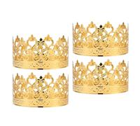 GAROZATION 4pcs Golden Crown Cake Toppers for Wedding Birthday Party Decorations, Elegant Iron Mini Crowns Safe and Reliable Material, Portable Size for Receptions and Celebrations