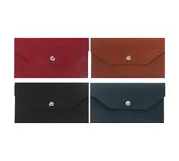 GAROZATION 4pcs Long Wallet Pu Leather RFID Organizer Money Holder Wallet Envelope Style for Women, Unisex, Shopping and Business Use 6.88x3.73 Inches