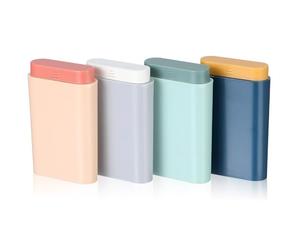 GAROZATION 4pcs Portable Abs Pill Organizers for Medicine and Jewelry Storage Container with Sealing Design, Distributing Daily Dose, Not Easy to Deform, for Journey Travel Random Color