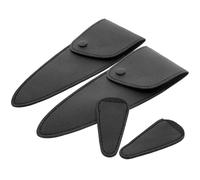 GAROZATION 4pcs PU Scissor Protector Covers Lightweight Sewing Shears Holder for Haircut Embroidery Craft Use with Ergonomic Design Black