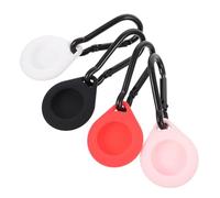 GAROZATION 4pcs Silicone Protective Sleeve Case for Tracker Lightweight Shockproof Cover with Keychain Anti-lost Soft Shell in Mixed Black White Red Pink Colors