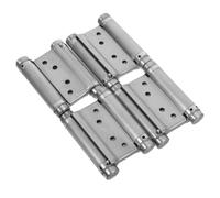 GAROZATION 4pcs Stainless Steel Double Action Spring Hinges with Noise Reduction Technology and Automatic Self Closing Feature for Salon Doors and Wood Doors Including Wrench and Screws