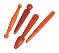 GAROZATION 4pcs Wooden Acupressure Stick Set for Foot Reflexology Massage, Handheld Trigger Point Therapy Tool Rosewood Material for Meridian Stimulation and Relaxation