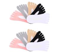 GAROZATION 5 Pairs Invisible Low Cut Breathable Toe Socks with Non Slip Silicone Grip Soft Five Finger Design to Prevent Blisters Moisture Wicking for Comfortable Wear
