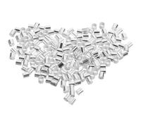 GAROZATION 500pcs Cord End Tube Crimp Tube Beads Copper Secure Closure Easy to Use Silver DIY Enthusiasts Jewelry Making Accessories