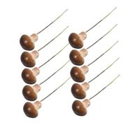 GAROZATION 50pcs Mini Foam Mushroom Figurines for Bonsai and Terrariums Dark Brown Decorative Mushrooms for and Home Decor Realistic Garden Ornaments for Projects