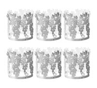 GAROZATION 50pcs Silver Paper Lamp Wraps Hollow Cylindrical Design for Candle Holders, Scatter Light and Home Decoration, Elegant Paper Lamp Enclosures as A Housewarming