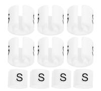 GAROZATION 50pcs White Plastic Clothes Hanger Size Markers Rings for Clothing and Shoes, Resistant to Deformation and Space Saving, Stylish Garment Coding Clips for Home and Retail Use