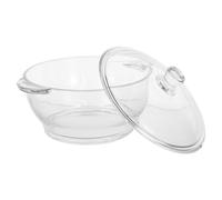 GAROZATION 5l Glass Noodle Pot Double Ear Stew Pot with Cover Heat-Resistant Handles Simple Design for Cooking Noodles and Milk at Home