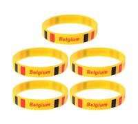 GAROZATION 5pcs Australian Flag Silicone Bracelets for Boys, Comfortable One Size Fits Most Sports Wristbands, Yellow Country Flag Printed Wristbands for International Matches and Games