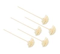 GAROZATION 5pcs Beige Dried Flower Essential Oil Vines Diffuser Sticks with Safety Ring, Sturdy and Practical Aromatherapy Accessories for Living Room and DIY Home Fragrance