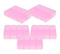 GAROZATION 5pcs Portable Medicine Boxes Lightweight Pill Organisers with 8 Compartments Sturdy Pp Material Travel and Household Use Tablet Organizers for Office Workers and Elders