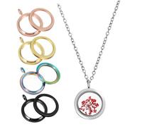 GAROZATION 5pcs Round Photo Locket Pendant Double Sided Transparent Memory Lockets with Threaded Opening for DIY Jewelry Making in White Gold and Rose Gold