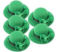 GAROZATION 5pcs St Patrick's Day Wine Bottle Hat Ornaments in Green, Eva Flannelette Material, Stylish Multi-element Design for Decoration of Small Items and Family Gathering