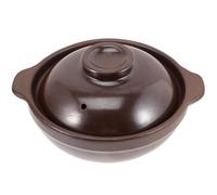GAROZATION 600ml Stew Pot Casserole Pot 7.66x6.29x3.54in Ceramic Kitchen Cookware Double Side Handles Safe Using and Cooking Heated Evenly Household Cooking