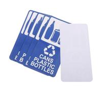 GAROZATION 6pcs Blue Pvc Adhesive Recycling and Trash Bin Labels with Waterproof Feature and Elegant Patterns, for Environmental Awareness in Communities and Kitchens