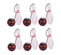 GAROZATION 6pcs Bowling Ball Keychain Keyring Sports Theme Keyring Cartoon Pendant Buckle for Friends Random Color