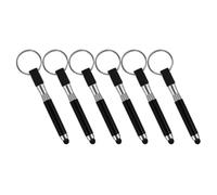 GAROZATION 6pcs Capacitive Stylus Pens Keychain Set, Mini Universal Finger Stylus with Keyring, Black Touch Screen Pen for Phones and Tablets, Portable Mobile Accessories for Everyday Use