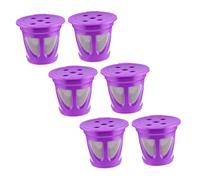 GAROZATION 6pcs Coffee Compatible Plastic Capsules Reusable Filters Hot Beverage Cups