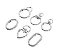 GAROZATION 6pcs Diy Keychain Making Spring Clasps Zinc Alloy Snap Hooks Bag Buckles Ring Buckle Ring Clasp Open for Luggage