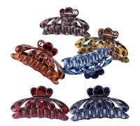 GAROZATION 6pcs Elegant Resin Hair Claw Clips for Women, Panther Pattern Hair Accessories Non-slip Grip, Easy to Carry for Valentine's Day Or Travel