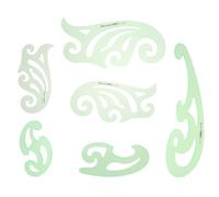 GAROZATION 6pcs Hollow Plastic Drawing Rulers Set with Geometric Stencils and Multipurpose Measuring Templates for Engineering Drafting, Architecture, and DIY Art Projects