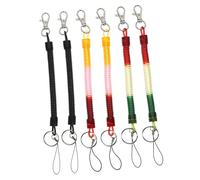 GAROZATION 6pcs Retractable Spring Coil Keychain TPU Lost Stretch Cord for Phones and Keys Secure Snap Hook Random Colors