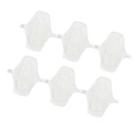 GAROZATION 6pcs Reusable Menstrual Pads Waterproof Cloth Cotton Pad Washable with Button White Travel Sanitary Napkin for Women