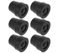 GAROZATION 6pcs Rubber Replacement Tips for Quad Canes and Walking Canes, 16mm Non-skid Feet for Improved Stability and Joint Protection, Black Mobility Aid Accessories for Seniors