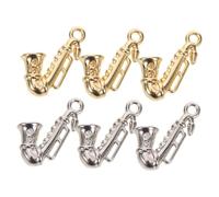 GAROZATION 6pcs Saxophone Charm Pendants Metal Music Jewelry Making Supplies for DIY Necklaces Bracelets Keychains Stylish Accessories for Music Lovers Gift