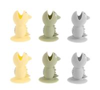 GAROZATION 6pcs Soft Silicone Toothbrush Covers with Mini Dinosaur Shape, Resilient and Waterproof Toothbrush Protector for Travel and Dorm Countertop Use
