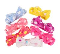 GAROZATION 7pcs Women’s Coral Fleece Makeup Headband Set Elastic Bowknot Design, Comfortable Fabric Material, Protect Hair from Wet, for Face Washing and Yoga Color Style