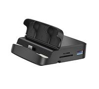 GAROZATION 8-in-1 Usb-c Hub Docking Station with Phone Stand Bracket, Multi-port USB Splitter and Portable Data Expansion Adapter for Smartphones and Laptops, Compact Design for Work