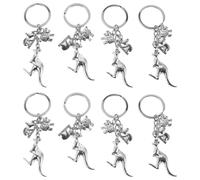 GAROZATION 8pcs Australian Animal Backpack Keychains Hanging Keychain Bag Ornament 3.93x1.18x0.24in Stainless Steel Lightweight Compact Portable Travel Souvenir