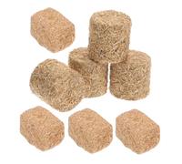 GAROZATION 8pcs Mini Straw Figurines Stackable Fake Hay Bales for DIY Farm Scene Decor Realistic Detailed Miniature Haystack Models for Dollhouse and Rustic Craft Projects