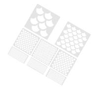 GAROZATION 8pcs Small Scale Stencil Set with Realistic Fish Scale Pattern Portable and Flexible Pet Material Wall Decor Stencil Kit for Wood Craft