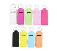 GAROZATION 9pcs Colorful Lipstick Keychain Holder Protective Lipstick Cover Keyring for Women for Outdoor Use and Easy to Find