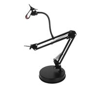 GAROZATION Adjustable Desktop Microphone Stand Phone Clip Sturdy Boom Arm for Live Streaming and Recording Compatible Various Microphones for Home and Studio Use