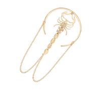 GAROZATION Adjustable Gothic Punk Scorpion Arm Cuff Bracelet with Rhinestones Open Upper Arm Band for Women Vintage Geometric Design Comfortable Fit Jewelry for Unique Style