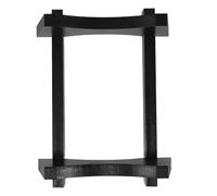 GAROZATION Aging Barrel Stand Oak Wood 1.5L Countertop Cask Holder for Wine and Sake Brewing Container Black Display Rack