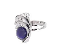 GAROZATION Animal Dolphin Color Changing Adjustable Open Ring for Men Women Emotion Reflecting Jewelry Unique Dolphin Design for Couples