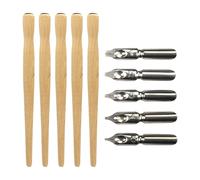 GAROZATION Artist Dip Pen Set Featuring 5 Wooden Calligraphy Holders and Versatile Nibs, Designed for Drawing, Writing, and Lettering in Creative Workshops