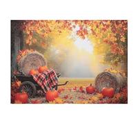 GAROZATION Backdrop Mat Fall with Autumn Photography Cloth to Harvest Leaves Pumpkins, Foldable and Easy Clean and Farm for Professional Photoshoots and Events