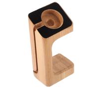 GAROZATION Bamboo Smart Watch Charging Stand Durable Wooden Bracket with Soft Pad Compatible with Apple Watch Portable and Lightweight Charging Station for Home and Travel
